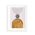 Plakat w ramie 30x40 - Złote Półkole w Sztuce Geometrii - grafika, złote półkole - rama biała