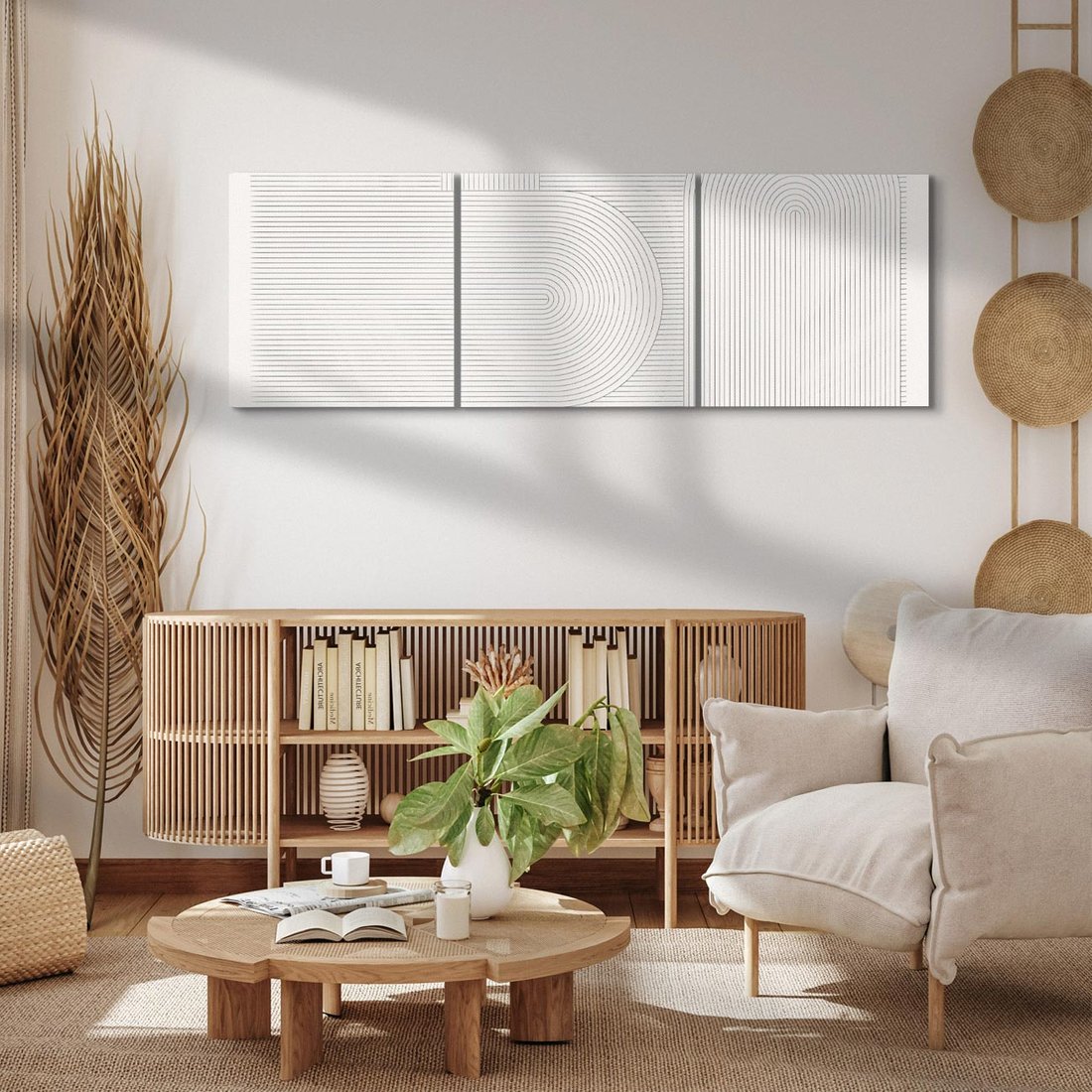 Obraz na płótnie 90x30 - Geometryczna Elegancja Mid Century - mid century, minimalizm
