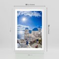 Plakat w ramie 50x70 - Uroki Santorini we Włoszech - Santorini, Włochy - rama biała