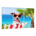 Obraz na płótnie 120x80 - Wakacyjny pies: Słoneczne przygody - pies, wakacje