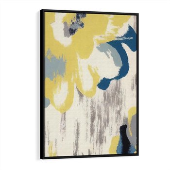 Obraz w ramie 50x70 - Kwiatowe Impresje - malowane duże kwiaty, kolory żółty - rama czarna