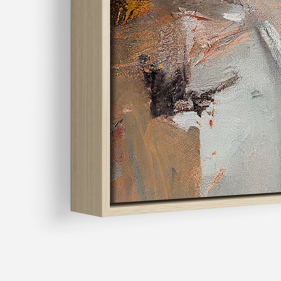 Obraz w ramie 70x100 - Taniec księżycowego pyłu - abstrakcja, tekstury farb - rama drewno
