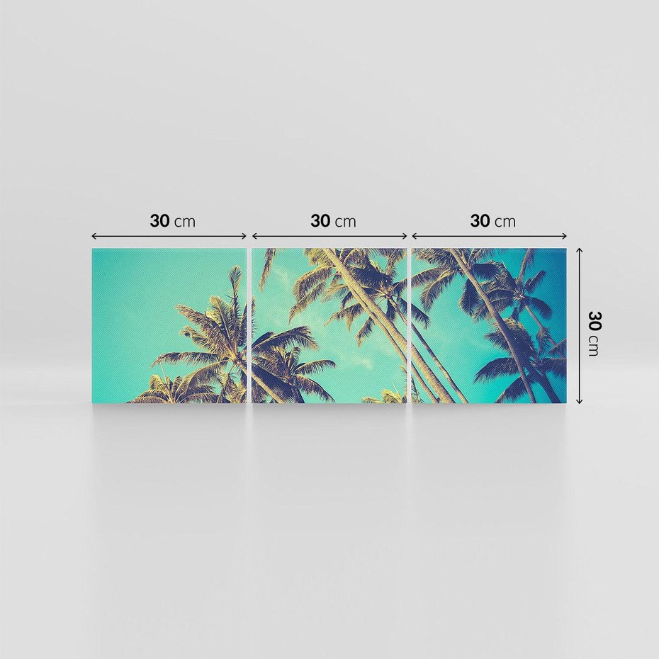 Obraz na płótnie 90x30 - Tropikalne palmy w krainie słonecznych wakacji - palmy, tropiki