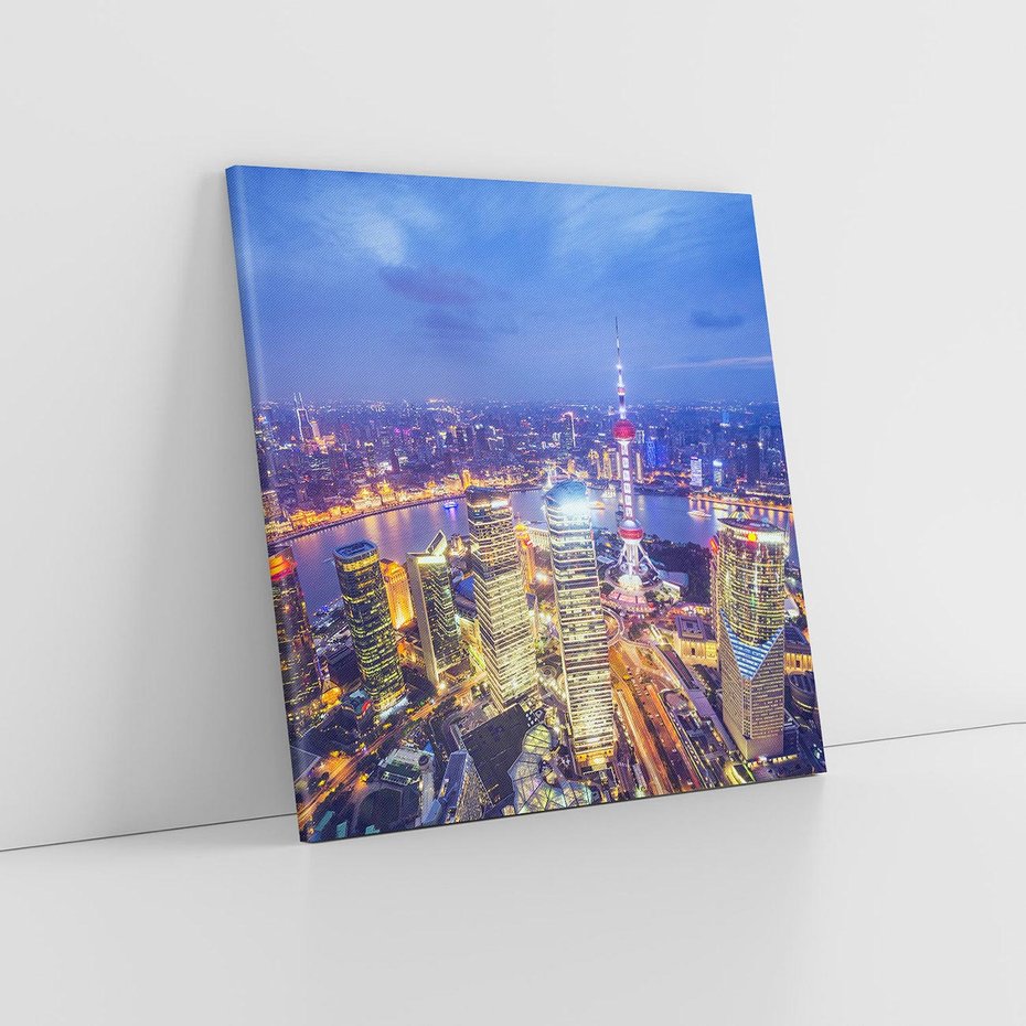 Obraz na płótnie 80x80 - Shanghai: Mocnowieżowce Azji - Shanghai, Chiny