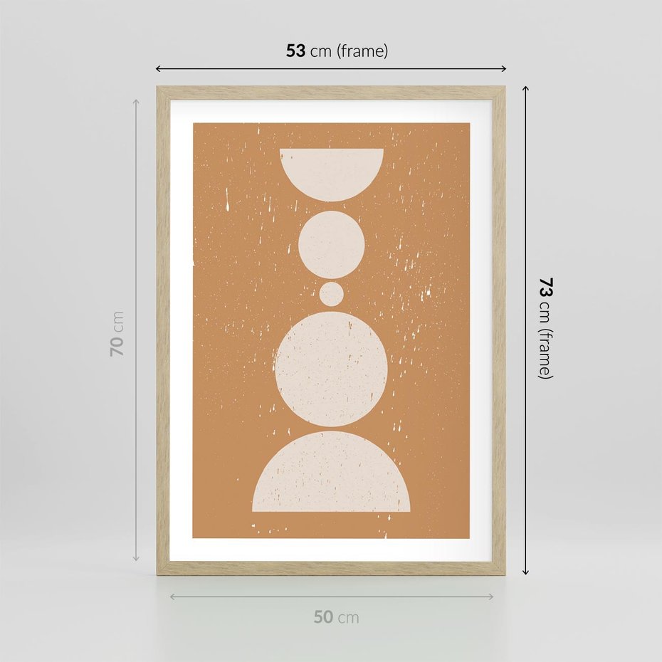 Plakat w ramie 50x70 - Podróżne Echa - mid century styl, nowoczesna grafika - rama drewno