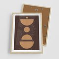 Plakat w ramie 50x70 - Impulsy Przestrzeni - mid century styl, nowoczesna grafika - rama drewno