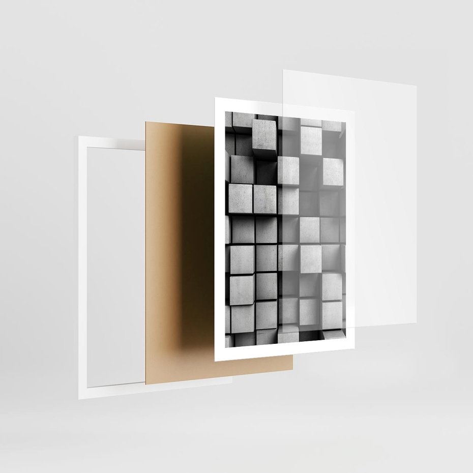 Plakat w ramie 50x70 - Geometryczne Elegancje - nowoczesny, geometryczny - rama biała