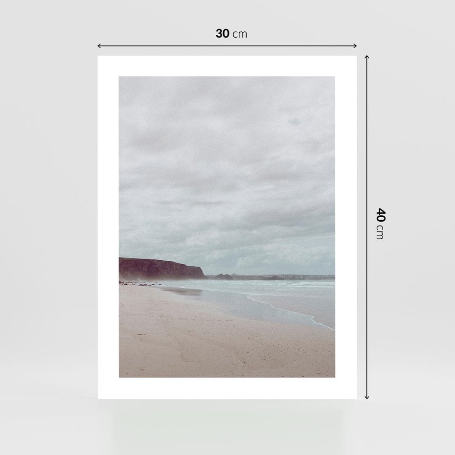 Plakat bez ramy 30x40 - Mglista Plaża - plaża, mglisty krajobraz