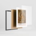 Plakat w ramie 50x70 - Mucha: Reprodukcja i Typografia na Plakacie - reprodukcja, alfons mucha - rama czarna