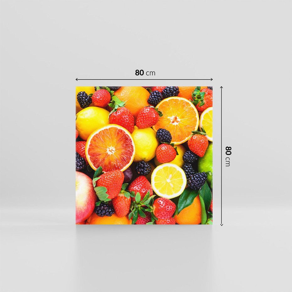 Obraz na płótnie 80x80 - soczysta symfonia smaków - owoce, jabłka