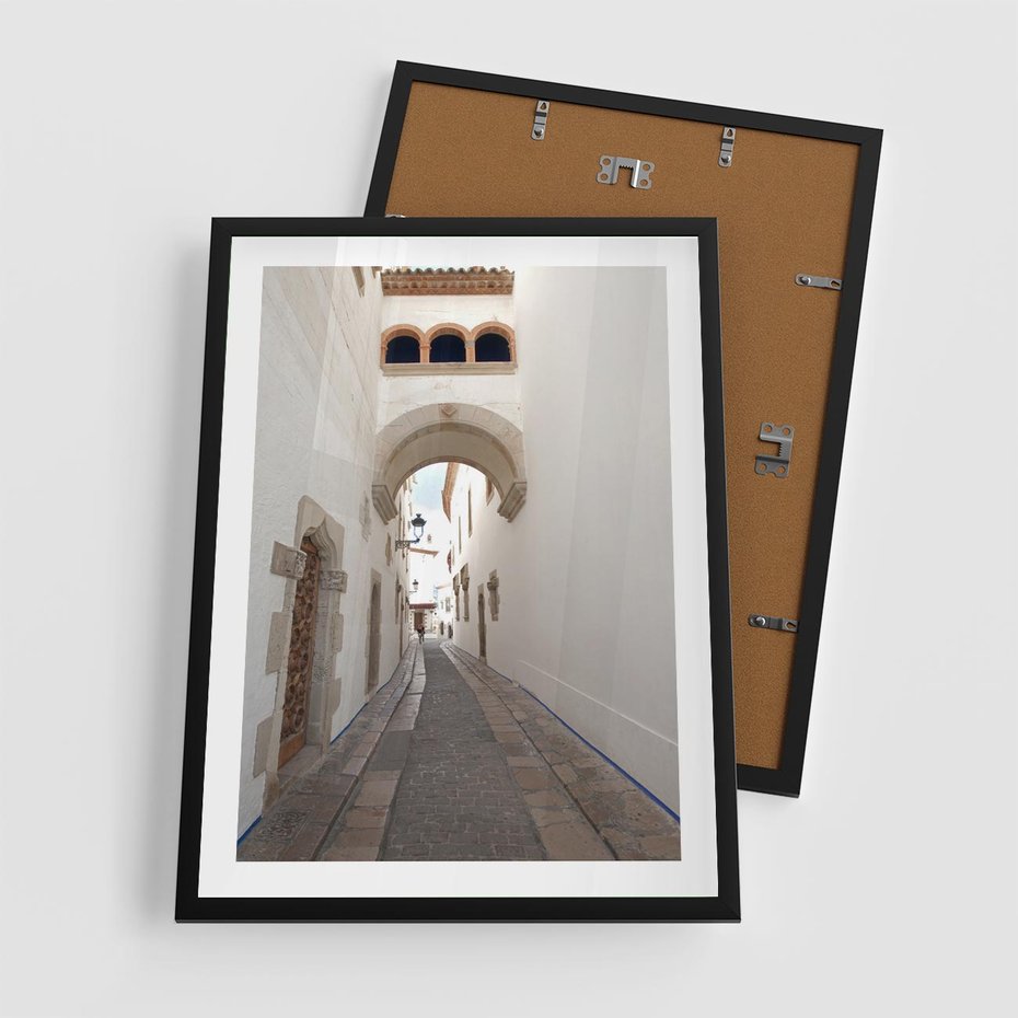 Plakat w ramie 50x70 - Perspektywiczna Magia Uliczki - uliczka, perspektywa - rama czarna