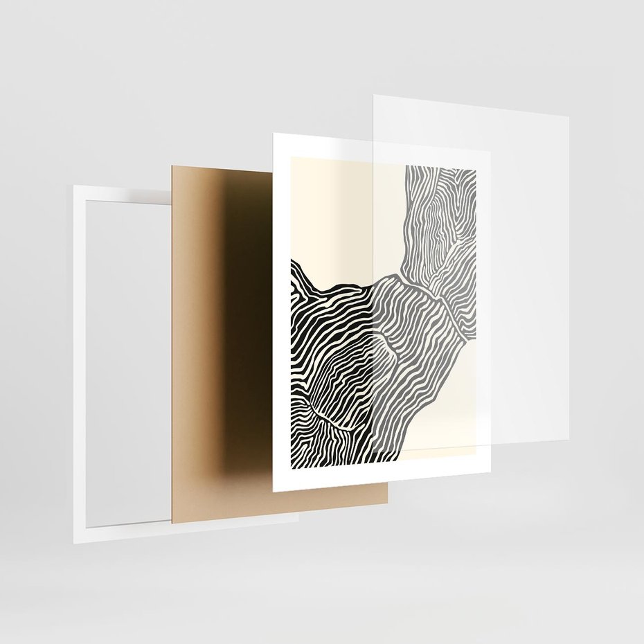 Plakat w ramie 40x50 - Podróżne Impresje - boho plakat, rycina - rama biała