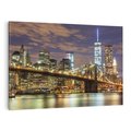 Obraz na płótnie 120x80 - Most Manhattan nocą: Niezwykła Widok - most, Nowy Jork