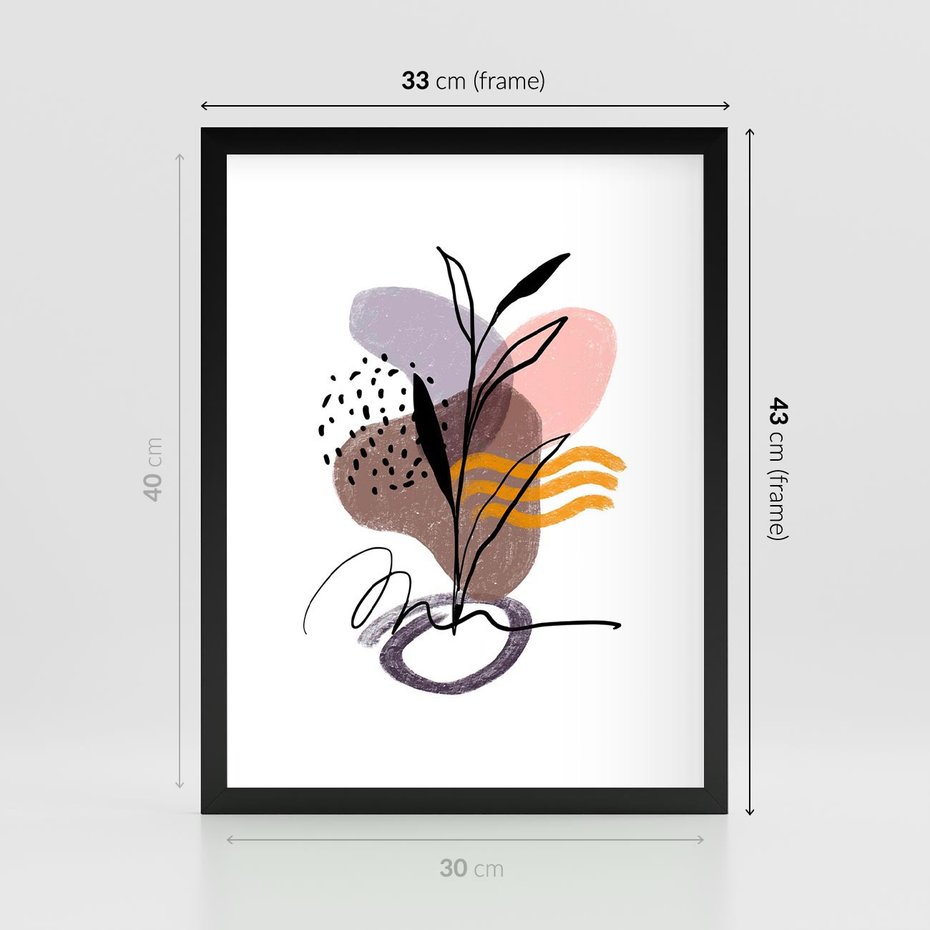 Plakat w ramie 30x40 - Bezgraniczne Impulsy - abstrakcja, sztuka nowoczesna - rama czarna