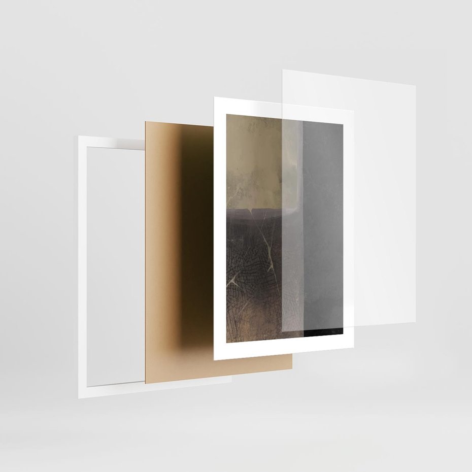 Plakat w ramie 30x40 - Kształty Urywane - mroczny plakat, nowoczesne wnętrza - rama biała