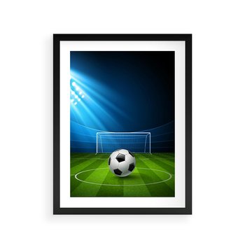 Plakat w ramie 30x40 - Piłkarska ekscytacja w momencie gola - piłka, nożna - rama czarna