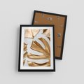 Plakat w ramie 30x40 - Siła Natury - złote, liście - rama czarna