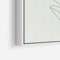 Obraz w ramie 50x70 - Zielona Równowaga Linii - abstrakcyjne delikatne zielone linie, nowoczesny plakat - rama biała