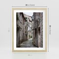 Plakat w ramie 40x50 - Malownicza uliczka we Włoszech - uliczka, Włoch - rama drewno