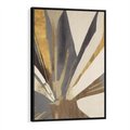 Obraz w ramie 50x70 - Szept roślinnych emocji - olejna abstrakcja, złoto i brąz - rama czarna