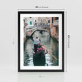 Plakat w ramie 30x40 - Kanały Wenecji - gondola, Wenecja - rama czarna