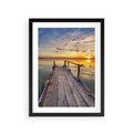 Plakat w ramie 30x40 - Spokojny pomost nad jeziorem - pomost, jezioro - rama czarna