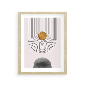 Plakat w ramie 40x50 - Geometryczny Blask - nowoczesna grafika, geometria - rama drewno