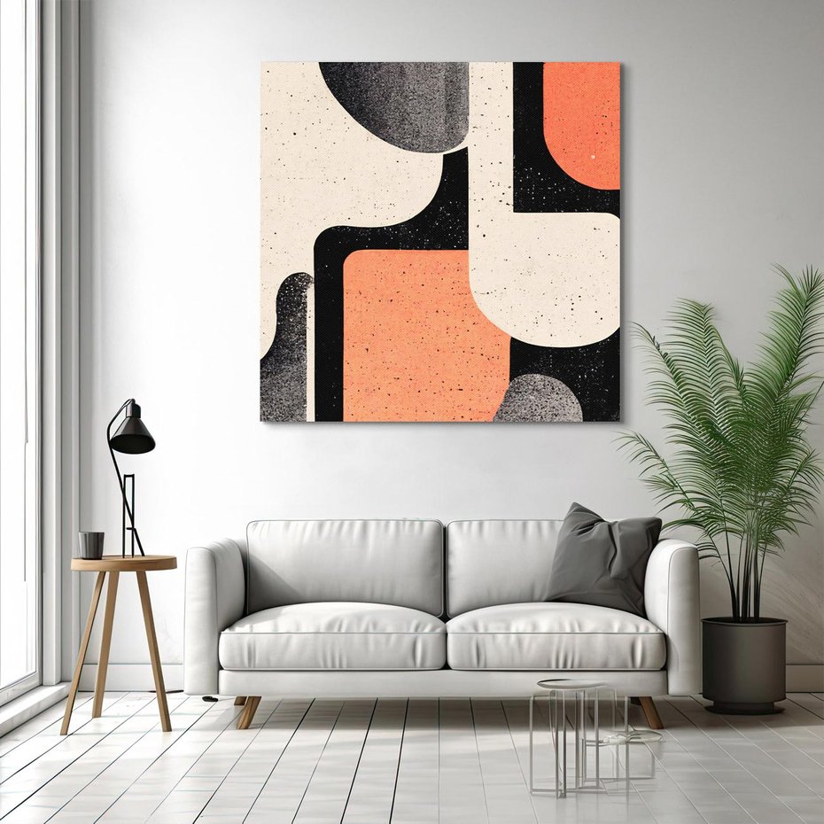 Obraz na płótnie 40x40 - Loftowa Harmonia - abstrakcja, styl loftowy