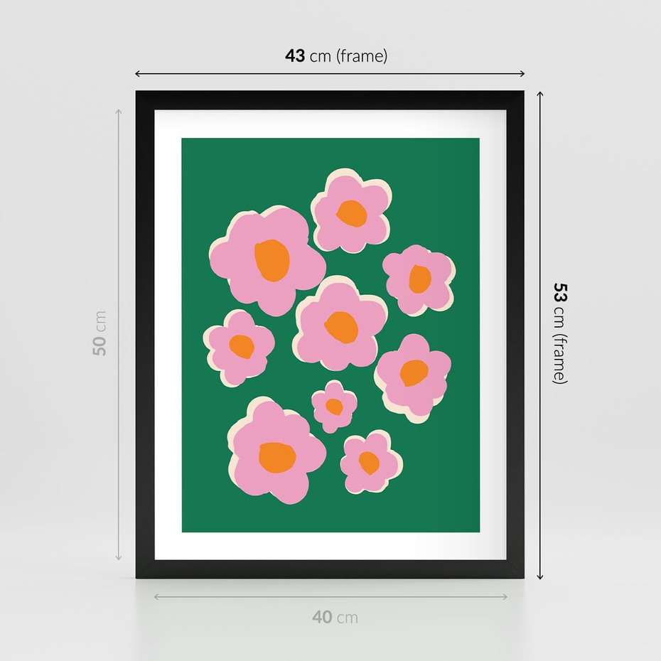 Plakat w ramie 40x50 - Przenikające Refleksje - abstrakcyjny plakat, boho styl - rama czarna