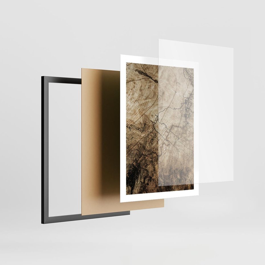 Plakat w ramie 50x70 - Słoje Natury - słoje drzewa, pieńdrzewa - rama czarna