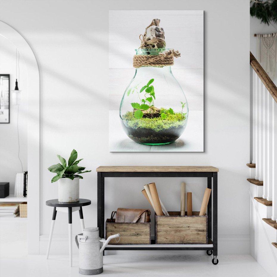 Obraz na płótnie 70x100 - Żywioł Natury - liście, zieleń