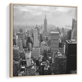 Obraz w ramie 50x50 - Majestatyczne Wysokości - Nowy Jork, wieżowce - rama drewno