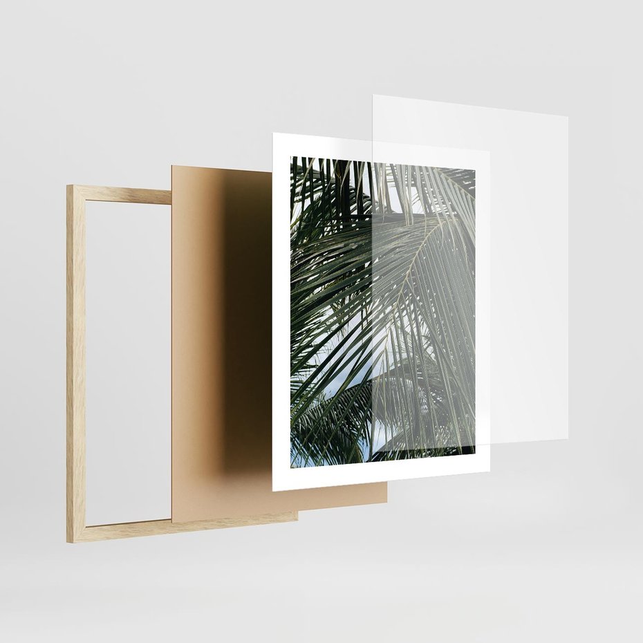 Plakat w ramie 40x50 - Wakacyjna Magia - palmy, tropiki - rama drewno