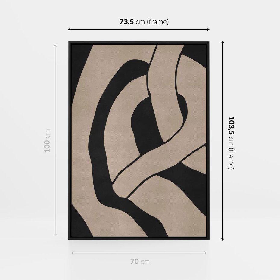 Obraz w ramie 70x100 - Obce Wariacje - abstrakcyjne linie, mroczny plakat - rama czarna