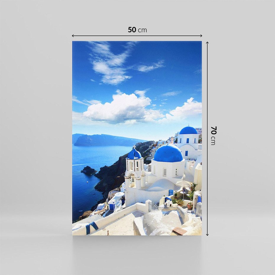 Obraz na płótnie 50x70 - Magiczne Widoki - Santorini, perspektywa