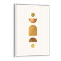 Obraz w ramie 80x120 - Abstrakcyjne Wzory - geometryczne złote kształty, tekstura - rama biała