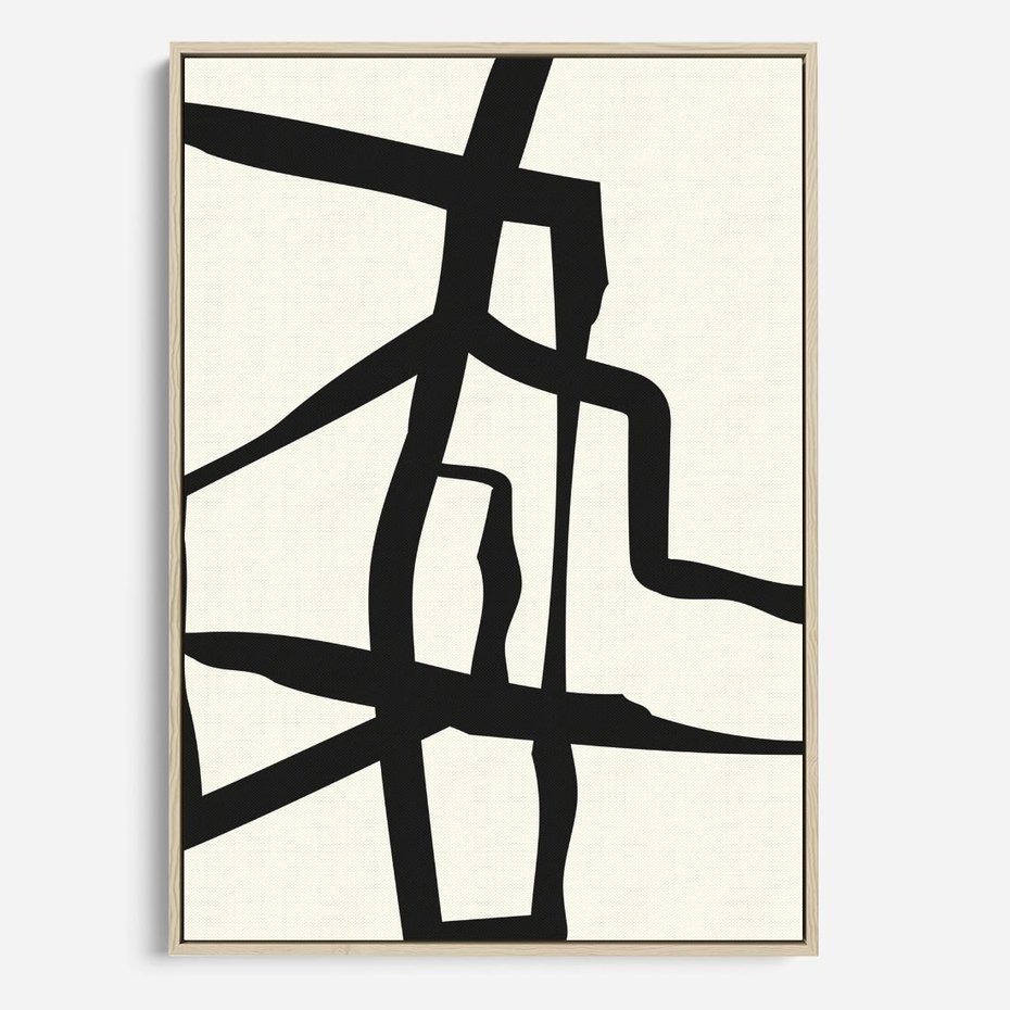 Obraz w ramie 80x120 - Impresje Wymiaru - linie, abstrakcja - rama drewno