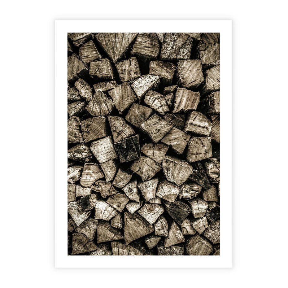 Plakat bez ramy 40x50 - Piękno Drewna - belki drewna, drewno