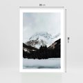 Plakat bez ramy 21x30 - W Cieniu Śnieżnych Szczytów - górski krajobraz, zima