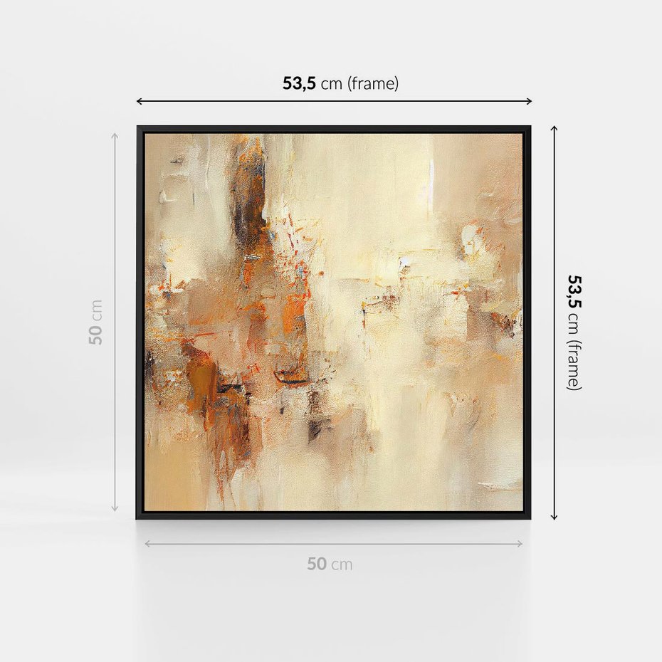 Obraz w ramie 50x50 - Odbicie utraconych barw - abstrakcja, tekstury farb - rama czarna