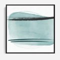 Obraz w ramie 50x50 - Turkusowy Świat - minimlizm, abstrakcja - rama czarna