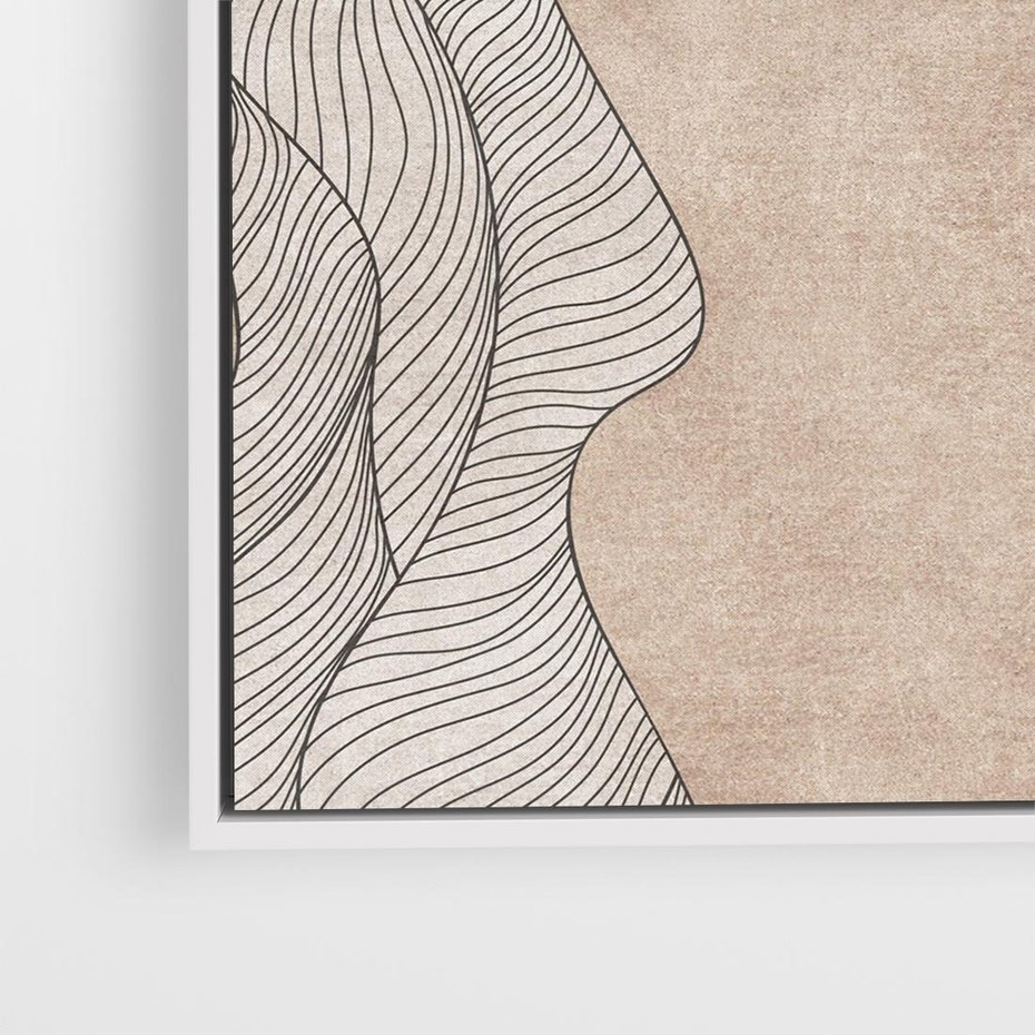 Obraz w ramie 80x80 - Symfonia uczuć i kształtów - delikatna kompozycja, falujące linie - rama biała