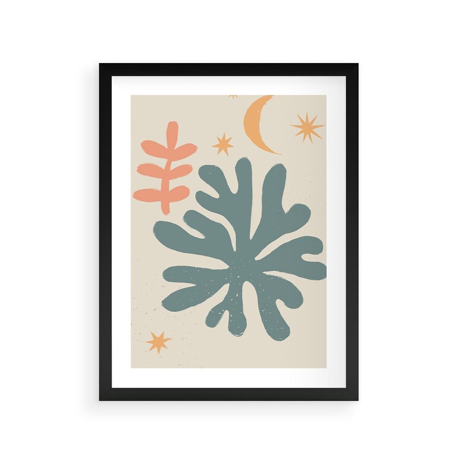 Plakat w ramie 30x40 - Rozbłysk Emanacji - boho formy, kształty - rama czarna