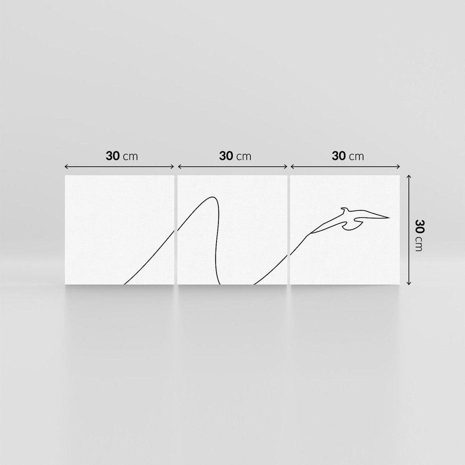 Obraz na płótnie 90x30 - Ptasia Linia - ptak, jaskółka