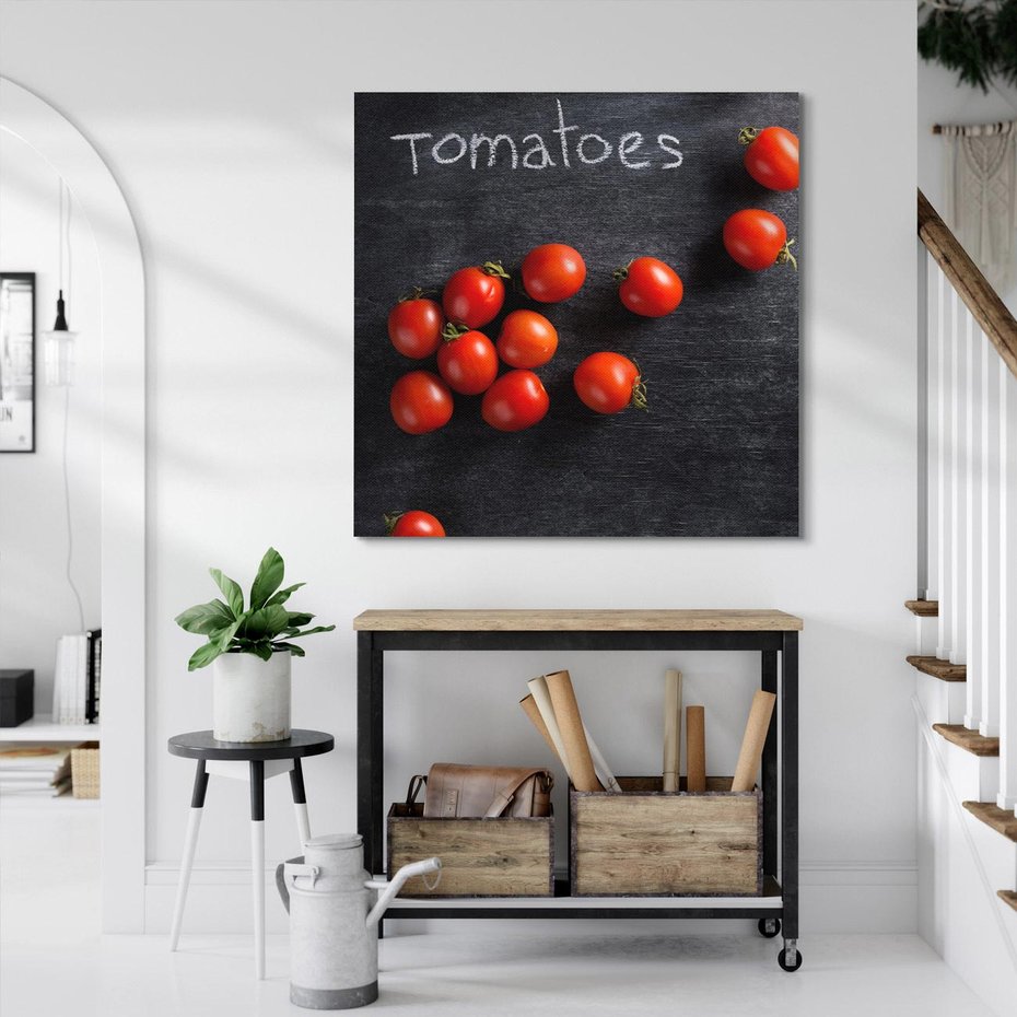 Obraz na płótnie 60x60 - Świeżość Smaku - pomidory, kuchnia
