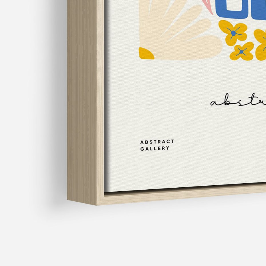 Obraz w ramie 70x100 - Złote Impulsy - typografia, kwiaty - rama drewno