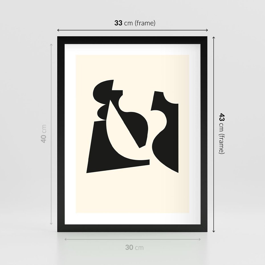 Plakat w ramie 30x40 - Tajemnicze Spektrum - abstrakcyjne kształty, geometria - rama czarna
