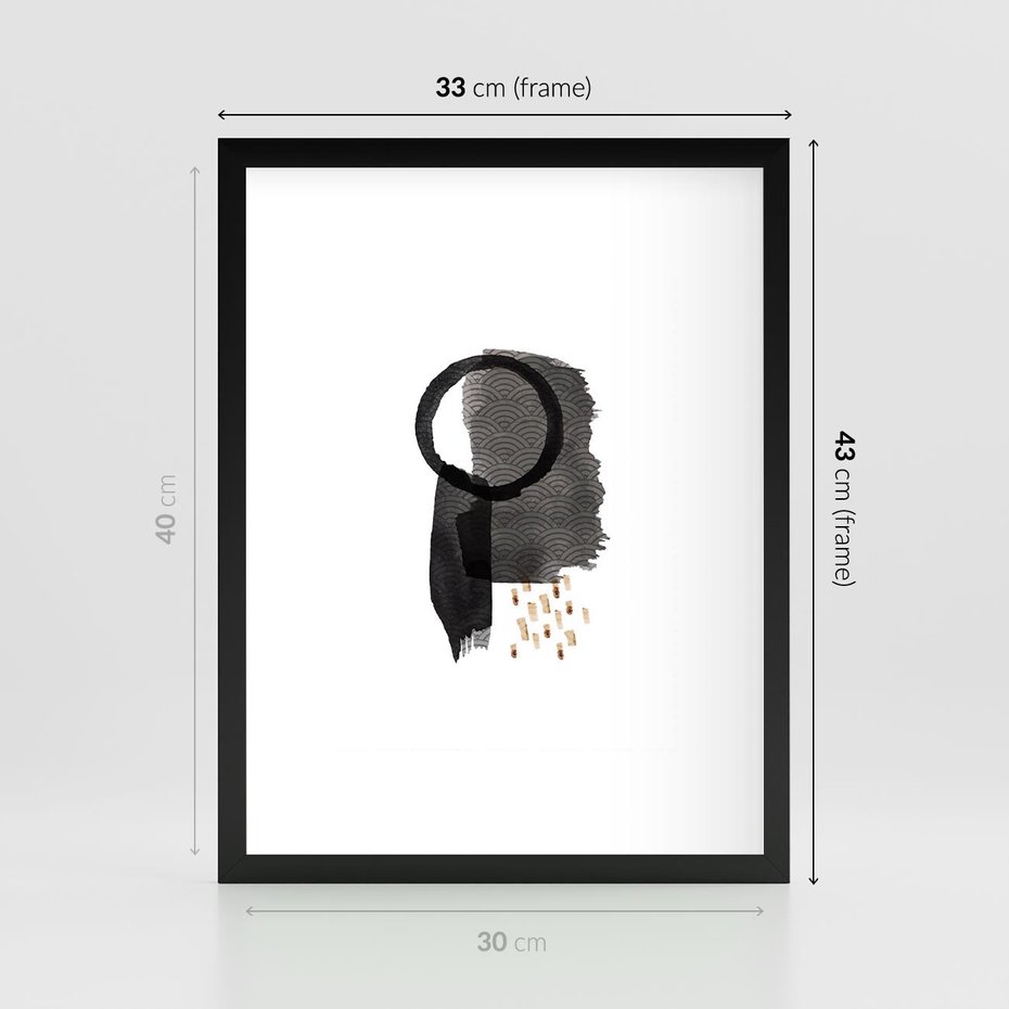 Plakat w ramie 30x40 - Japoński Minimalizm - grafika w japońskim stylu, minimalizm - rama czarna