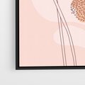 Obraz w ramie 50x70 - Rozkwitające Emocje - minimalistyczny plakat, pudrowe kwiaty - rama czarna