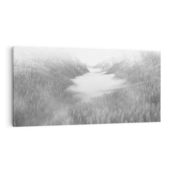 Obraz na płótnie 120x60 - Szare Góry - zamglony krajobraz, las